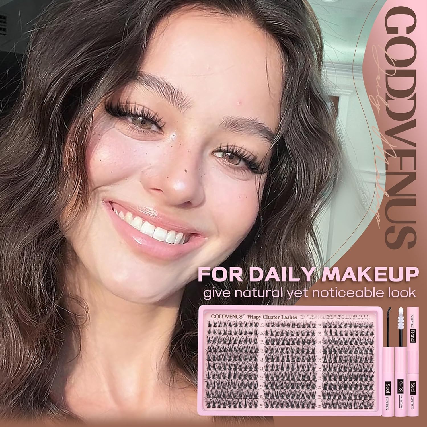 Goddvenus Lash Clusters Kit Wispy Eyelash Clusters Lashes Natural DIY Lash Extension