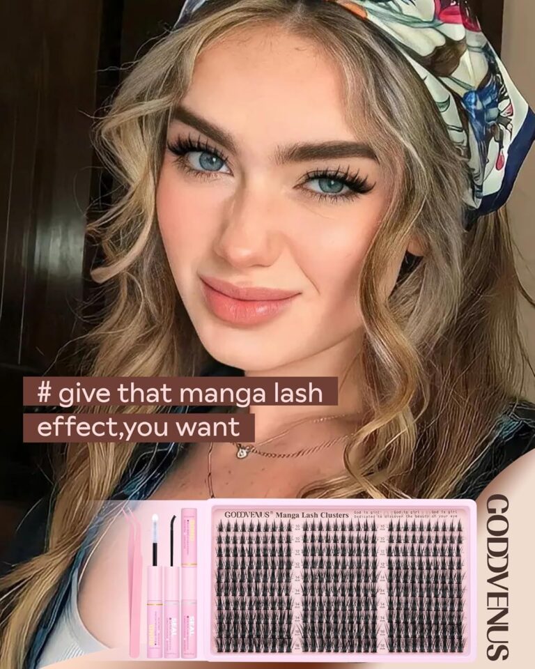 Goddvenus Manga Lash Clusters Kit Natural 300 Pcs Cluster Eyelash Extensions Kit Wispy Fairy Fluffy Eyelash Clusters Anime Cosplay Individual Lash Extensions Kit CC Curve 10