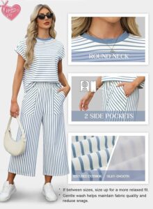 Sweetmoon Capri Sets Women 2 Piece Outfits Summer Top