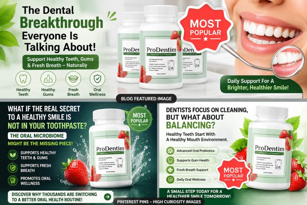 The Dental Wellness Formula That’s Getting Attention Across America,Modern dental wellness concept featuring ProDentim supplement, healthy smile, oral microbiome support, gum care, and fresh breath benefits.ProDentim dental wellness supplement with healthy smile concept, emphasizing oral probiotics, healthy teeth, gum support, and fresh breath.,Healthy smiling adult with bright teeth alongside ProDentim oral health supplement, highlighting oral microbiome support, fresh breath, healthy gums, and dental wellness benefits.